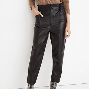 Madewell NWT Vegan Leather Paperbag Pants